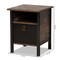Baxton Studio Vaughan Modern and Contemporary Two-Tone Rustic Brown and Black Finished Wood Nightstand 180-11081-Zoro - alternate 8